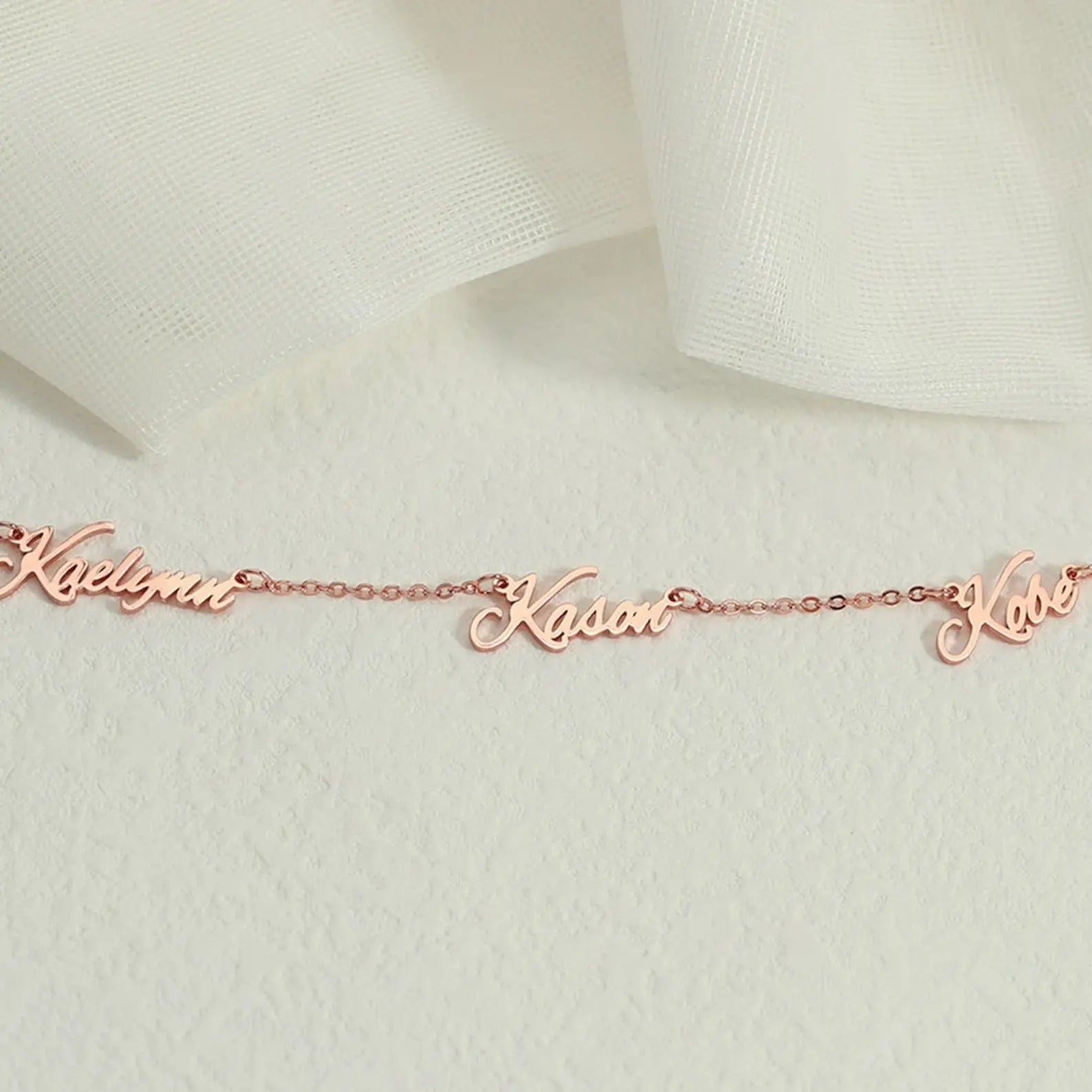 Custom Multi-Name Necklace — personalized multi-name pendant on gold chain