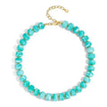 Cylindrical Beaded Gold Spacer Bead DDXL0047 with Lobster Clasp Adjustable Summer Beach Vacation Necklace 14Kgold-Plated
