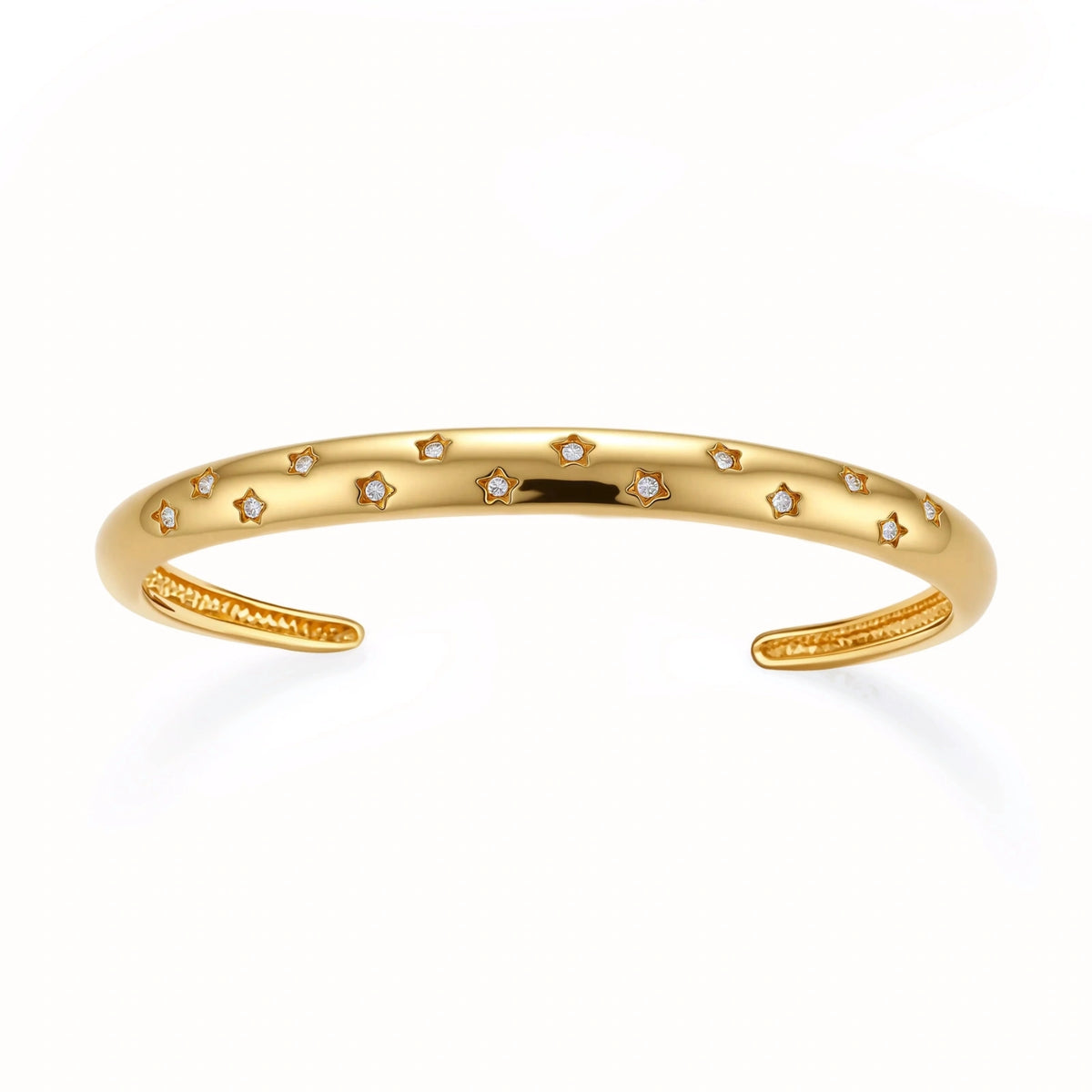 Celestial Star Cuff Bracelet – 18K Gold-Plated