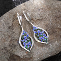 Blue Zirconia Orchid Drop Earrings – alternate view 1