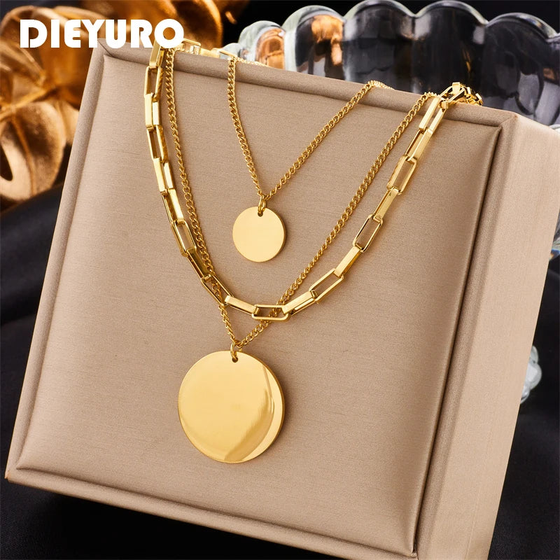 3-in-1 Layered Pendant Necklace – Gold-Tone – alternate view 2