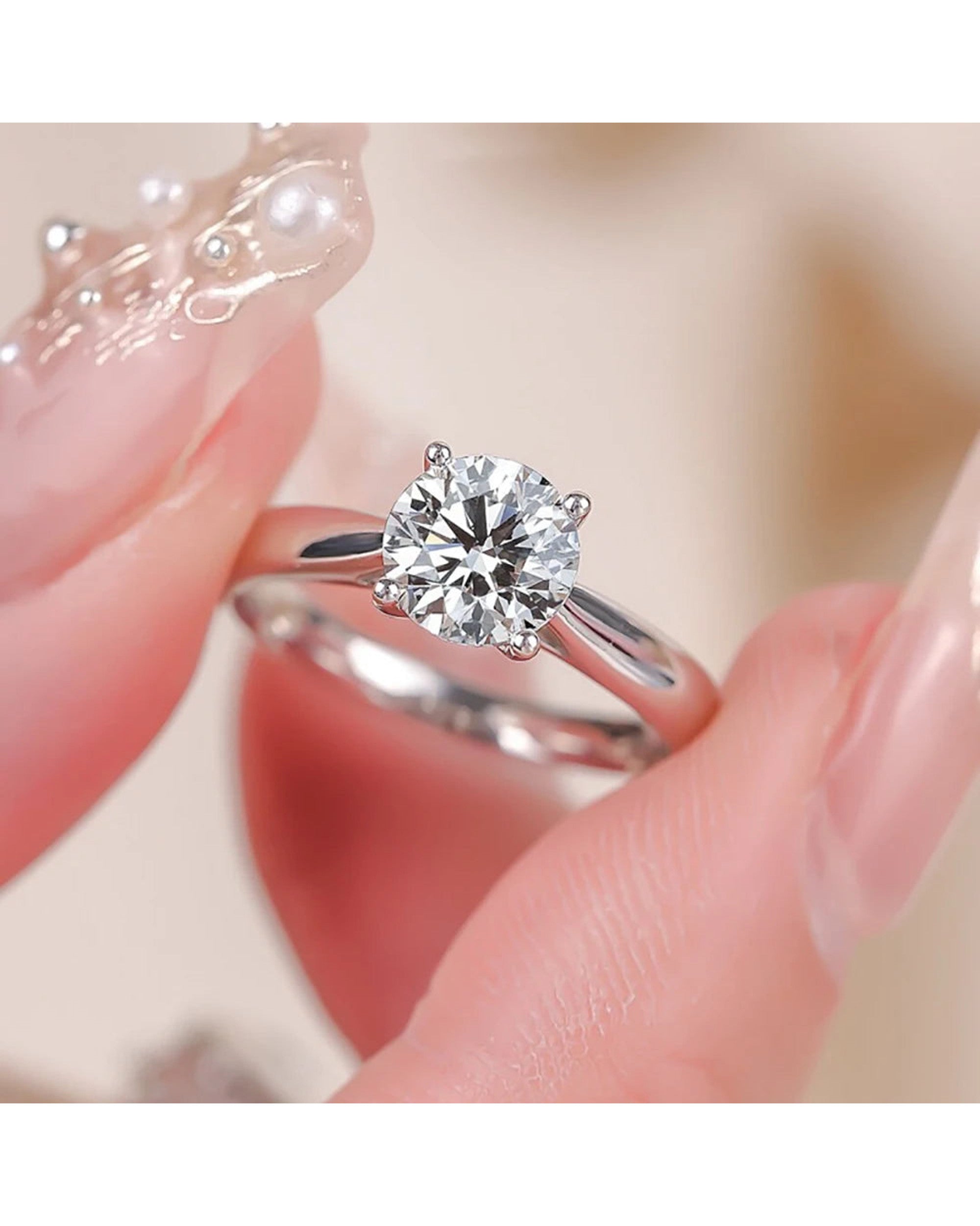 Solstice solitaire ring – side-angle view
