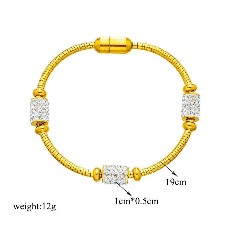 Zirconia Snake Chain Bracelet – Gold-Tone – alternate view 2