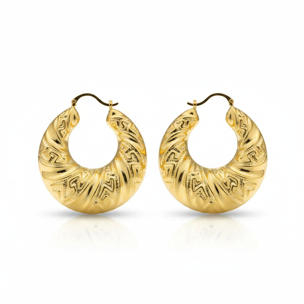 Chunky Statement Hoop Earrings – 18K Gold-Plated