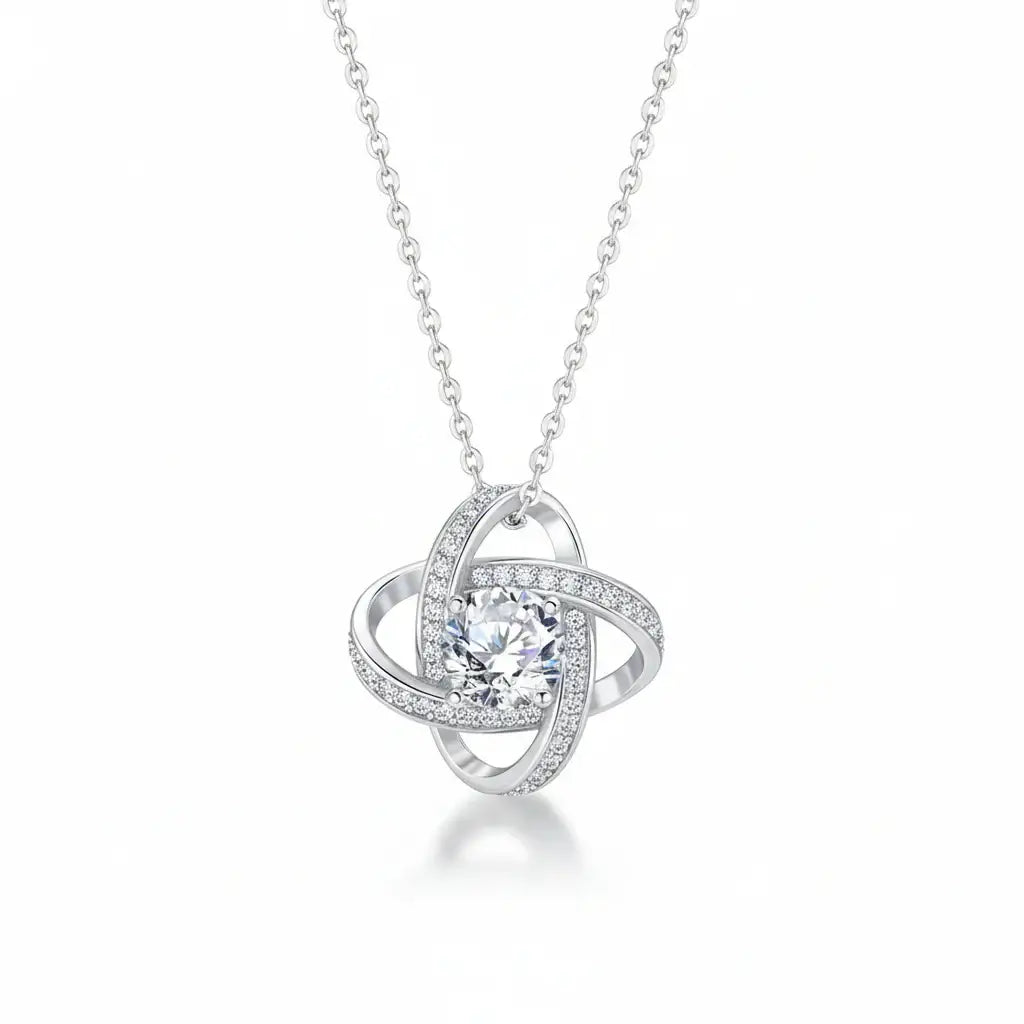Sterling Silver Moissanite Pendant Necklace for Women