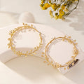 Floral Leaf Hoop Earrings – Gold-Tone – alternate view 1
