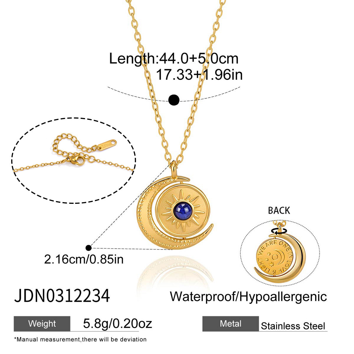 TIA Designss Azure Oval Pendant Necklace