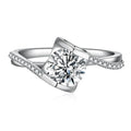 Round Brilliant Cut Cubic Zirconia Engagement Ring for Women in 925 Sterling Silver