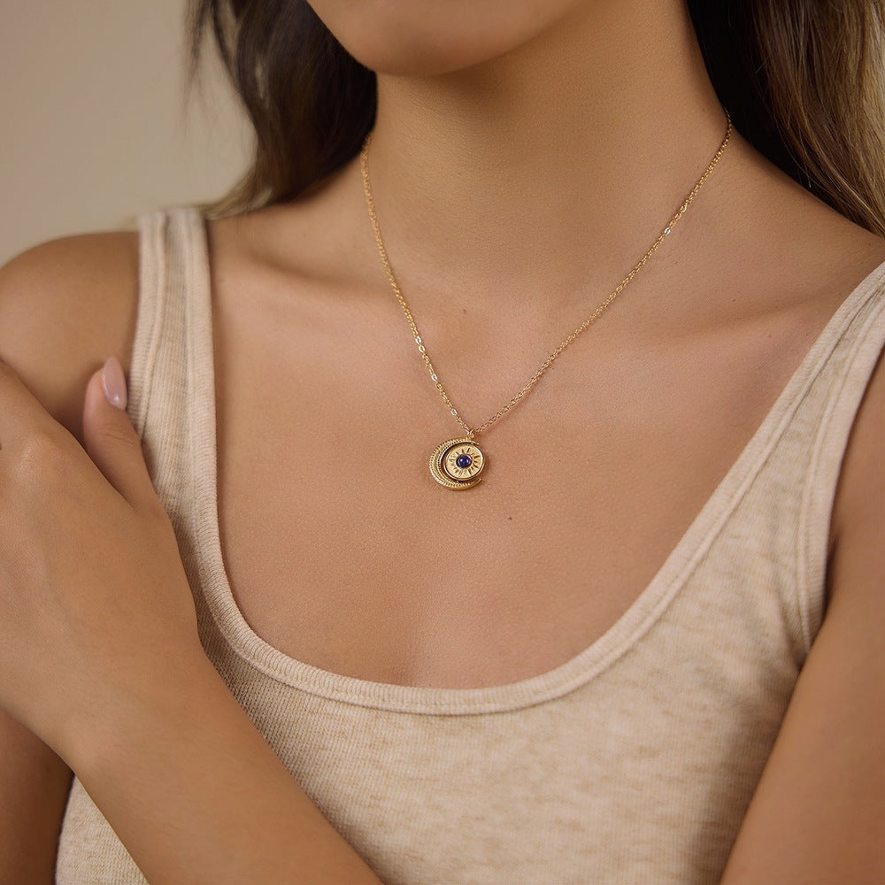 Azure pendant necklace for everyday layering