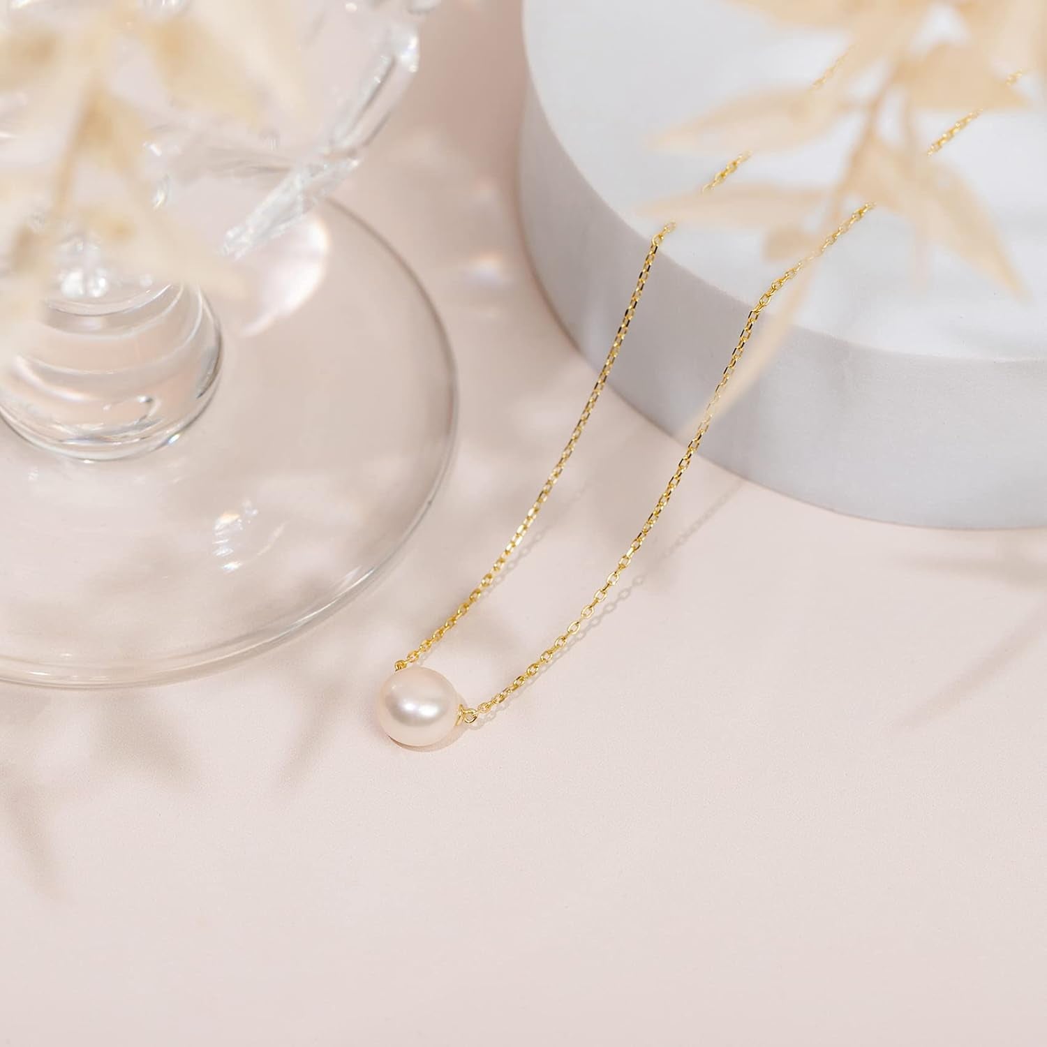 Handpicked AAA+ Freshwater Cultured Single Pearl Necklace Pendant | Gold Necklaces for Women