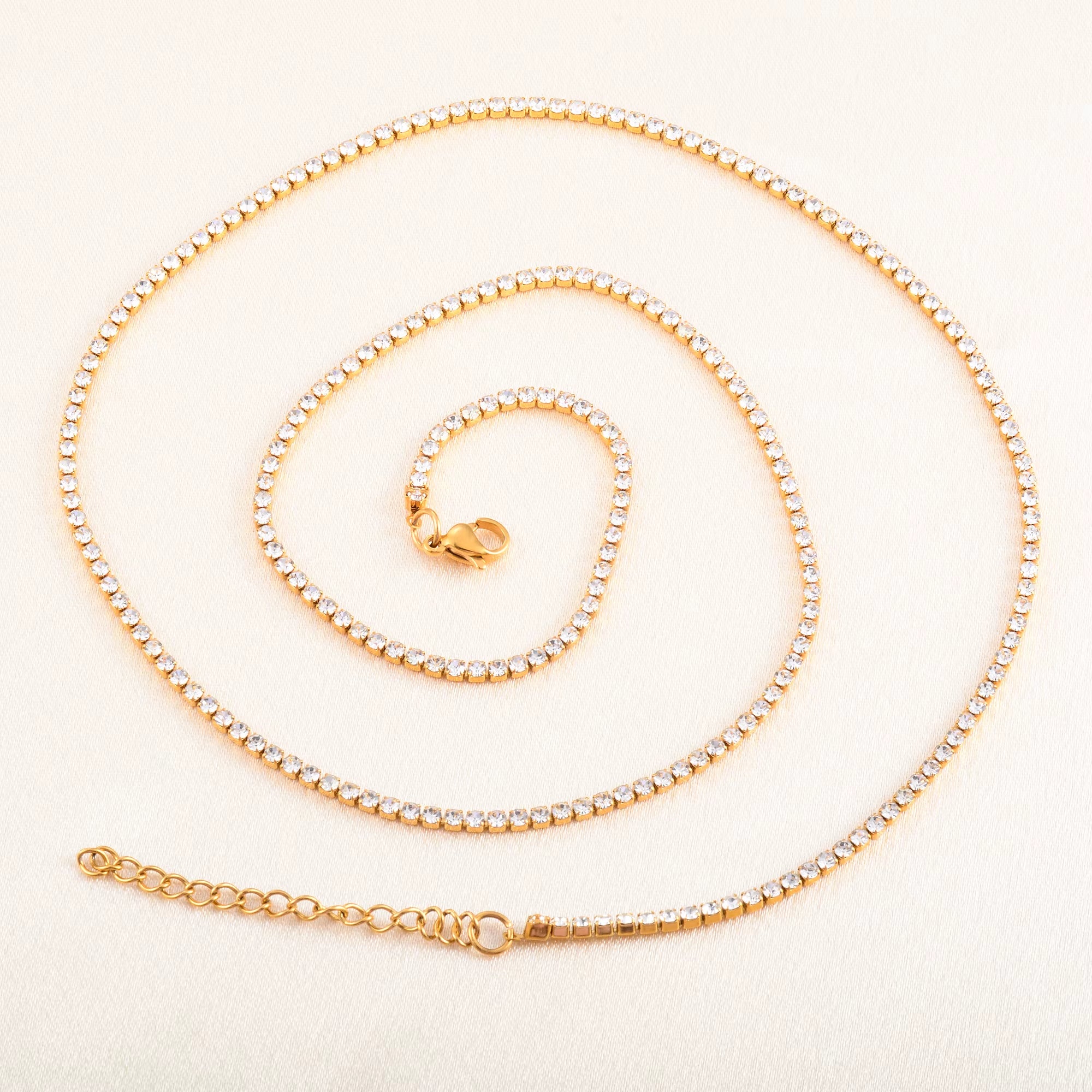 Celeste Crystal Tennis Chain Choker