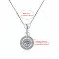 Moissanite Diamond Pendant Necklace, 1CT, Sterling Silver 925 Fine Jewelry