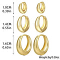 14K Gold Plated Oval Thick Hoop Earrings Small Chunky Gold Hoops Teardrop Earrings 925 Sterling Silver for Women