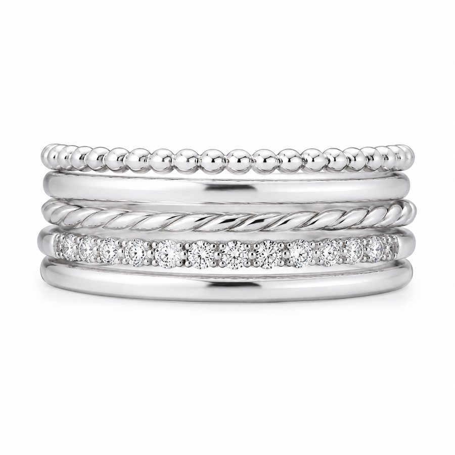 Stackable Ring Set – Silver-Tone
