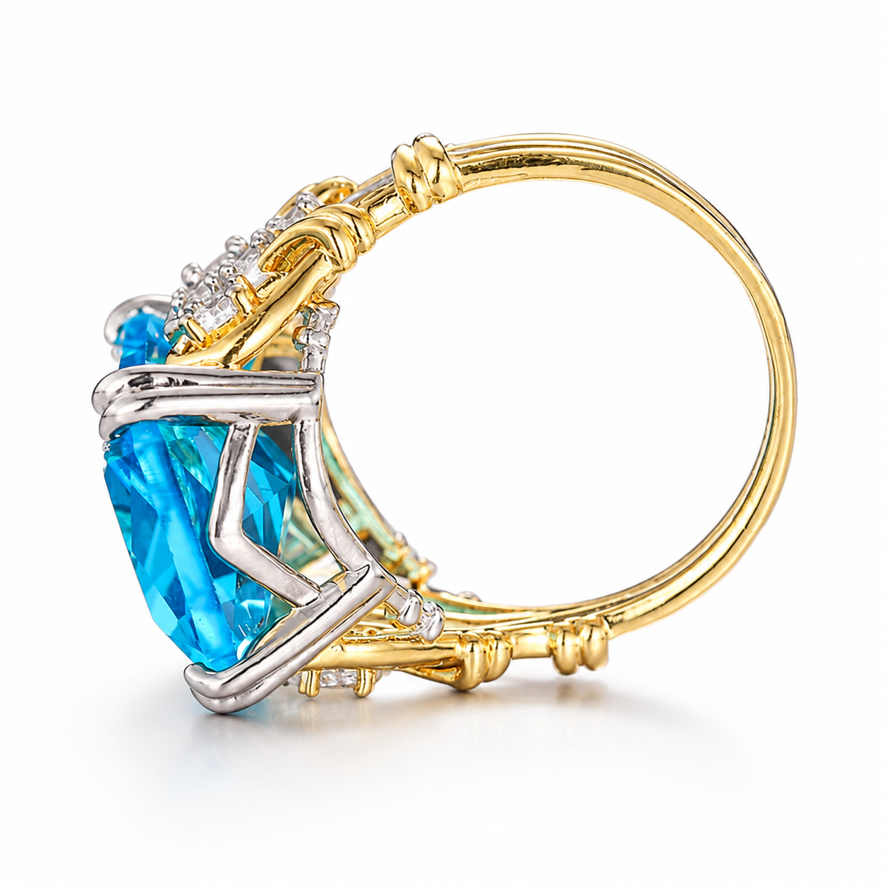 Azure Knot Statement Ring