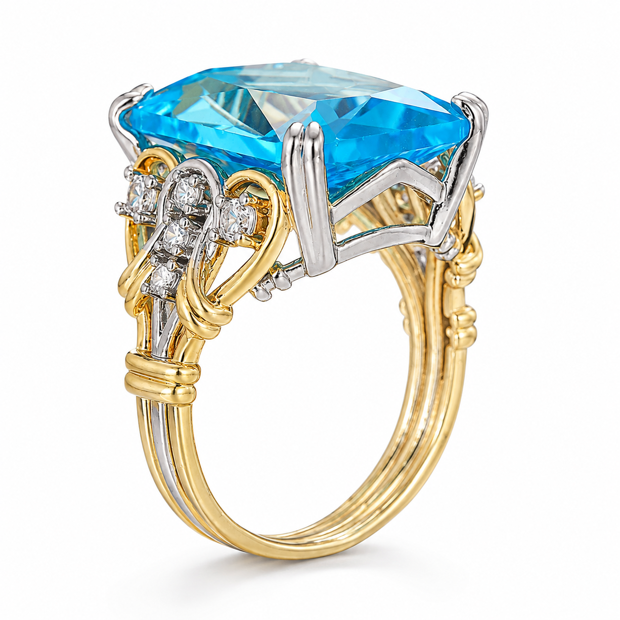 Azure Knot Statement Ring