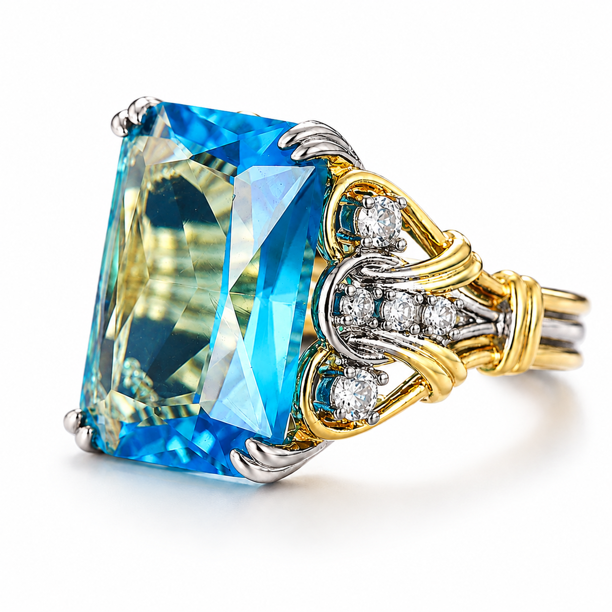 Azure Knot Statement Ring