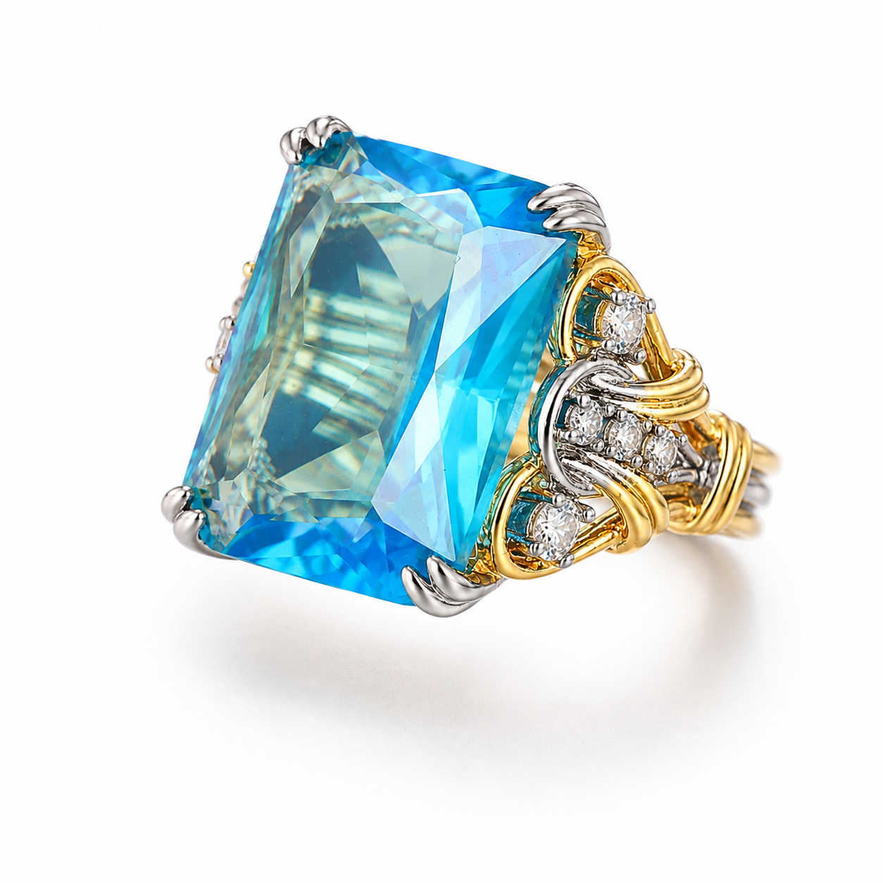 Azure Knot Statement Ring