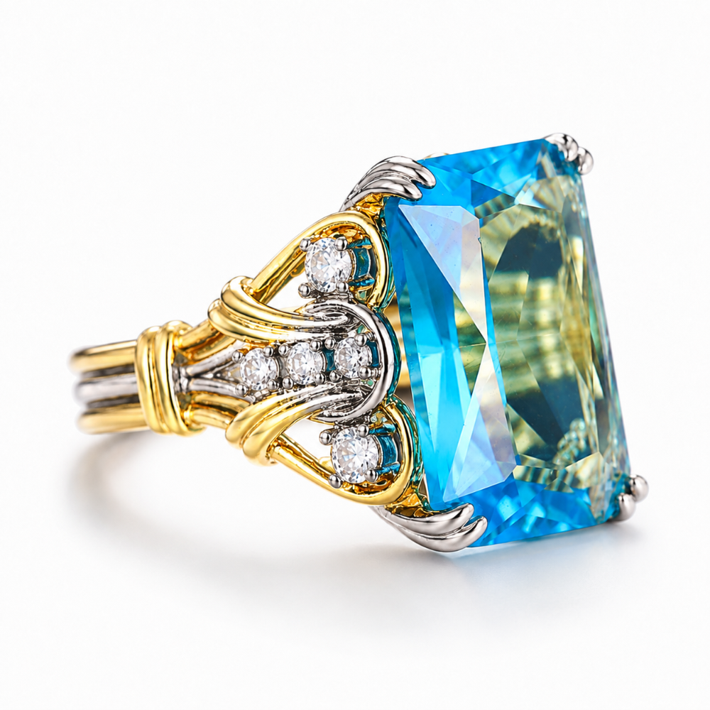 Azure Knot Statement Ring