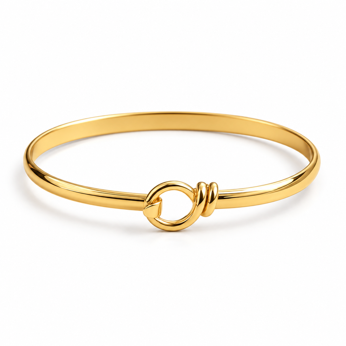 Knot Open Cuff Bangle Bracelet – Gold-Tone