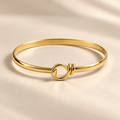 Knot Open Cuff Bangle Bracelet – Gold-Tone – alternate view 1
