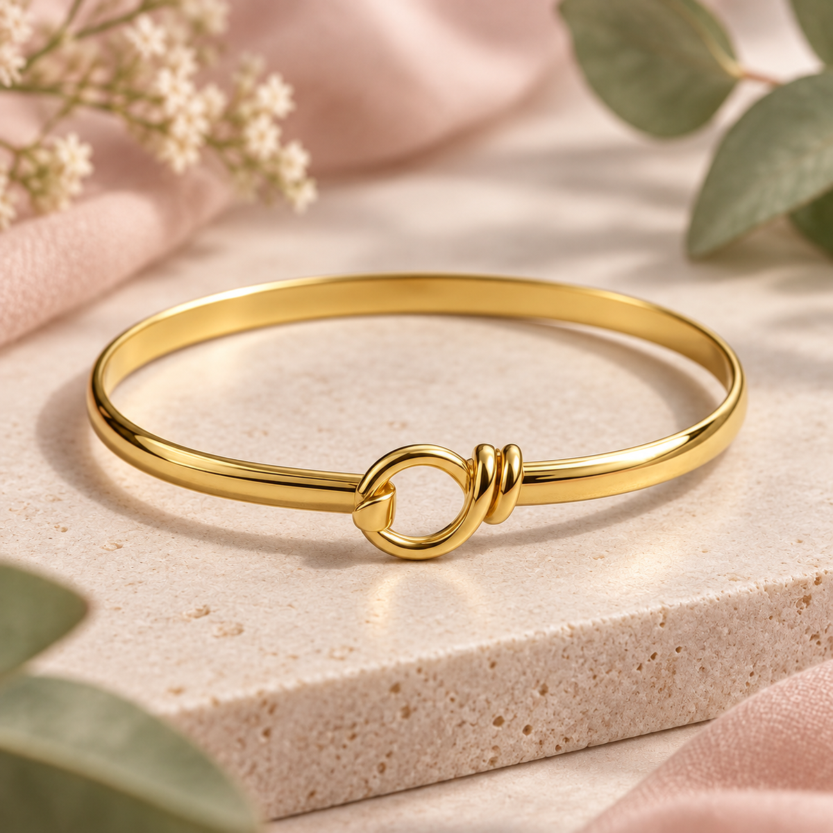Knot Open Cuff Bangle Bracelet – Gold-Tone – alternate view 2