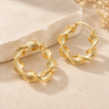 Twisted Hoop Earrings – Gold-Tone – alternate view 1