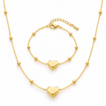 Heart Jewelry Set – Gold-Tone Stainless Steel