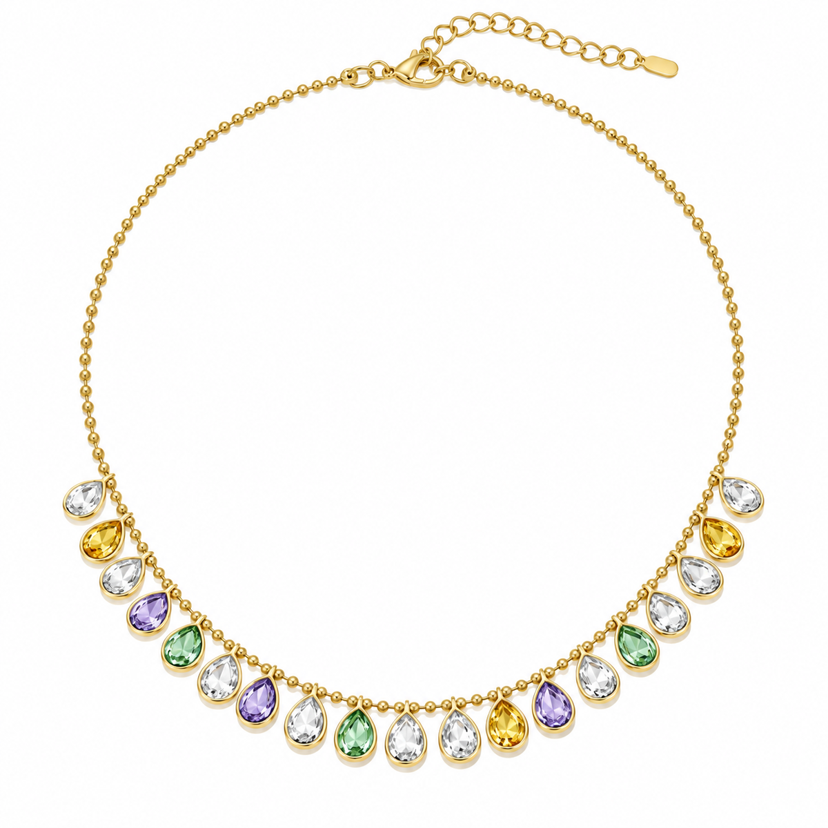 Prism Teardrop Crystal Pendant Necklace