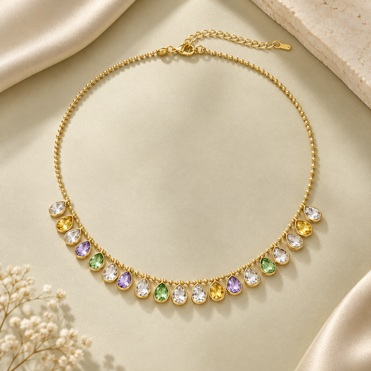 Prism Teardrop Crystal Pendant Necklace – alternate view 3