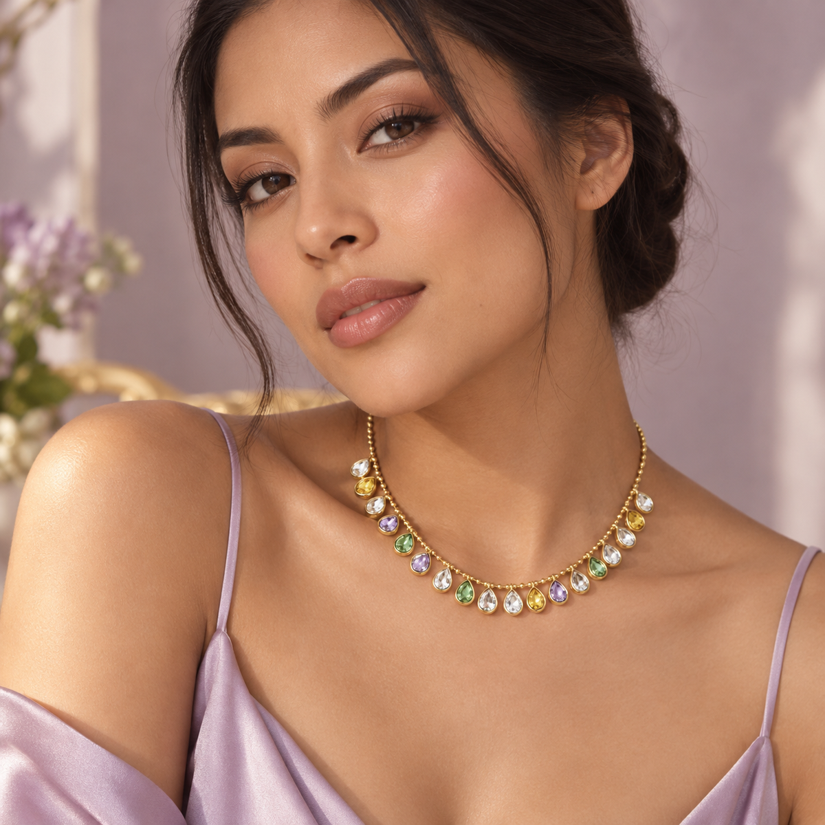 Prism Teardrop Crystal Pendant Necklace – alternate view 2