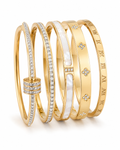Cinq five-piece gold-tone stacked bangle set