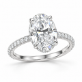 Oval Moissanite Solitaire Ring – Sterling Silver