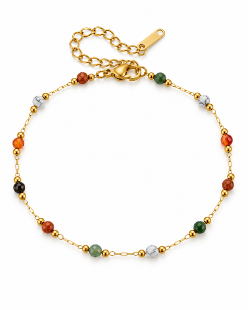 Beaded Bracelet – Gold-Tone 316L Stainless Steel