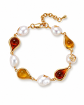 Teardrop Pearl Chain Bracelet – 18K Gold-Plated
