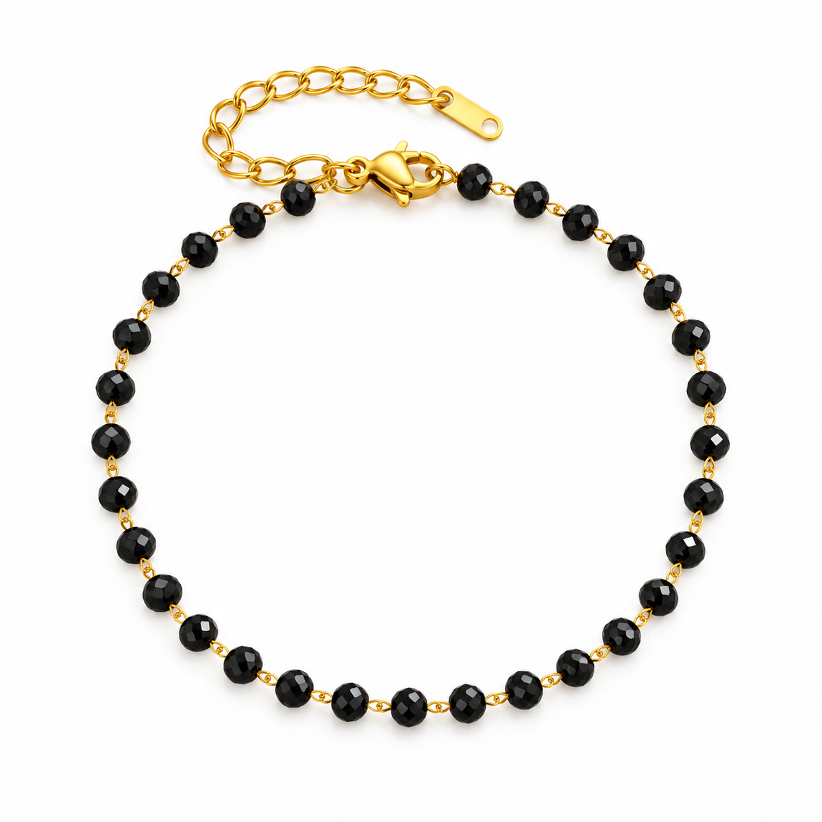 Black Glass Jewelry Set – 316L Stainless Steel – alternate view 2