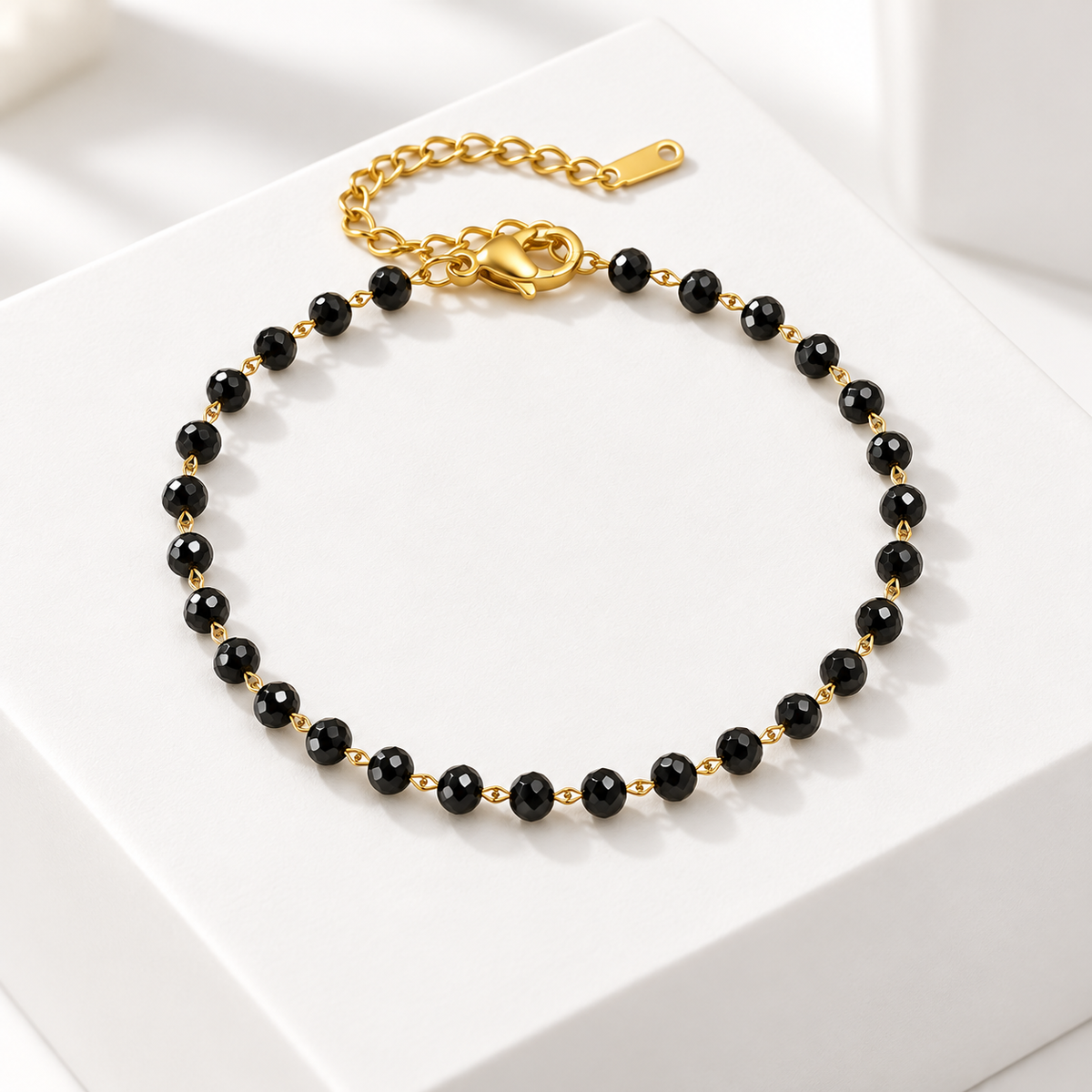 Black Glass Jewelry Set – 316L Stainless Steel – alternate view 4