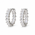 Square Cubic Zirconia Hoop Earrings