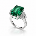 Green Cubic Zirconia Brass Statement Ring
