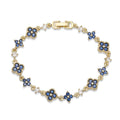 ,Four-Leaf Clover Multi-Color CZ Stone Pendant Chain Bracelet with Hook Clasp Design Women'S Exquisite Minimalist Jewelry
