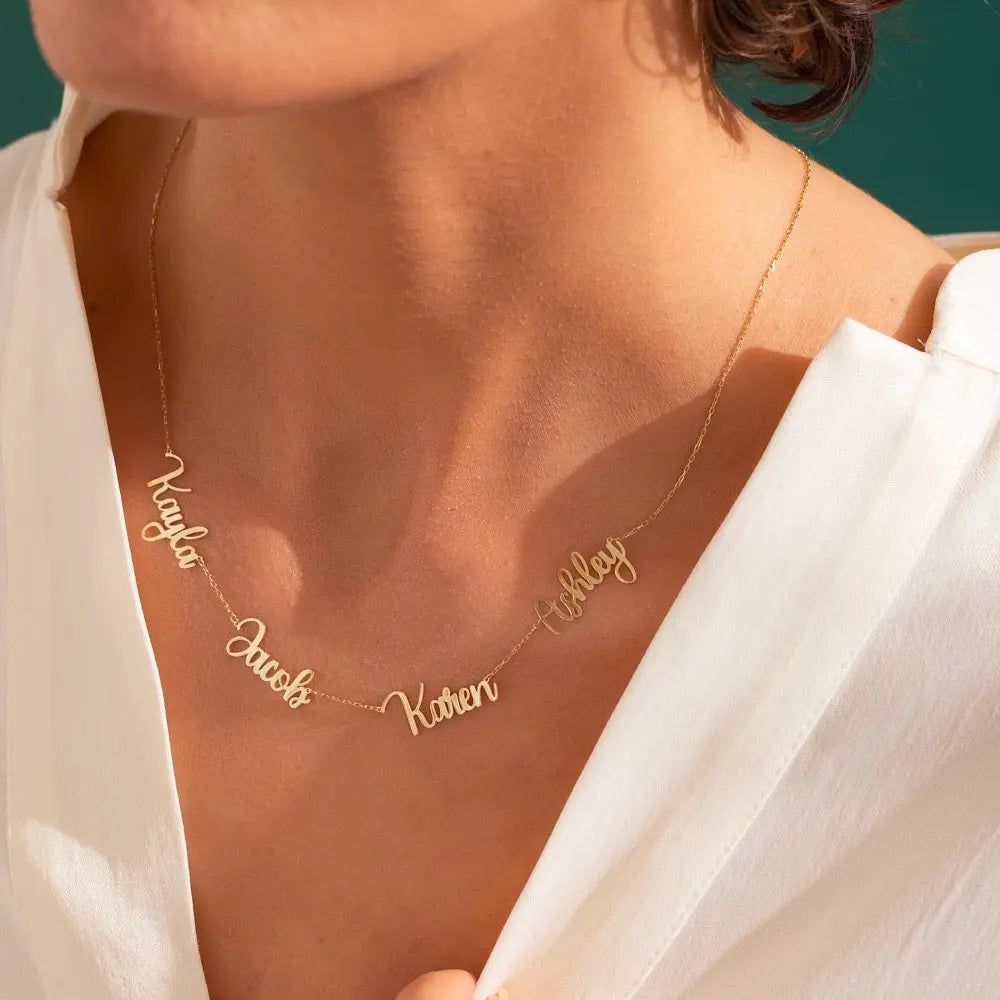 Customizable Multi-Name Necklace - Personalized Jewelry Piece