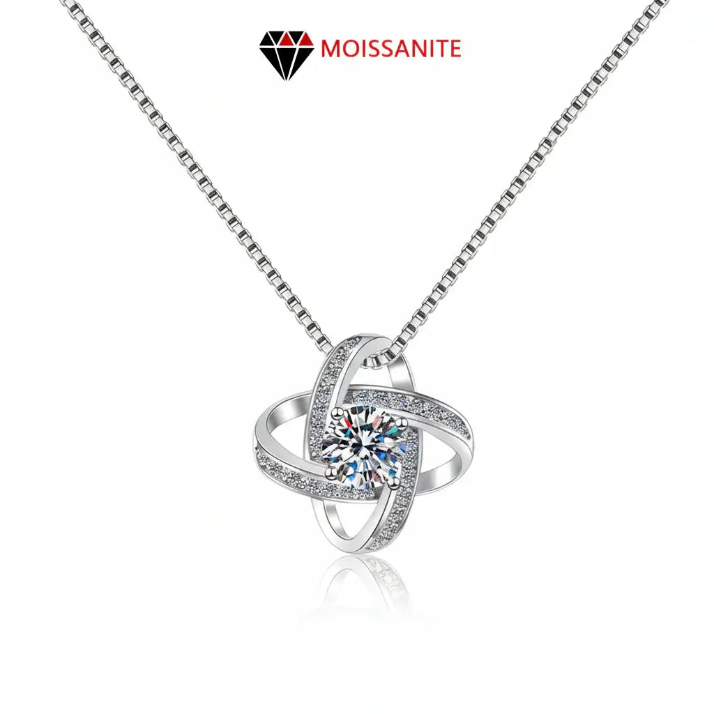 Sterling Silver Moissanite Pendant Necklace for Women