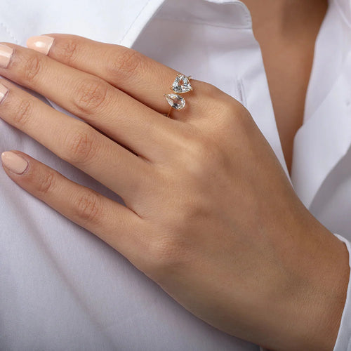 Sterling Silver Adjustable Heart Ring for Women - Hypoallergenic 925 Silver Band