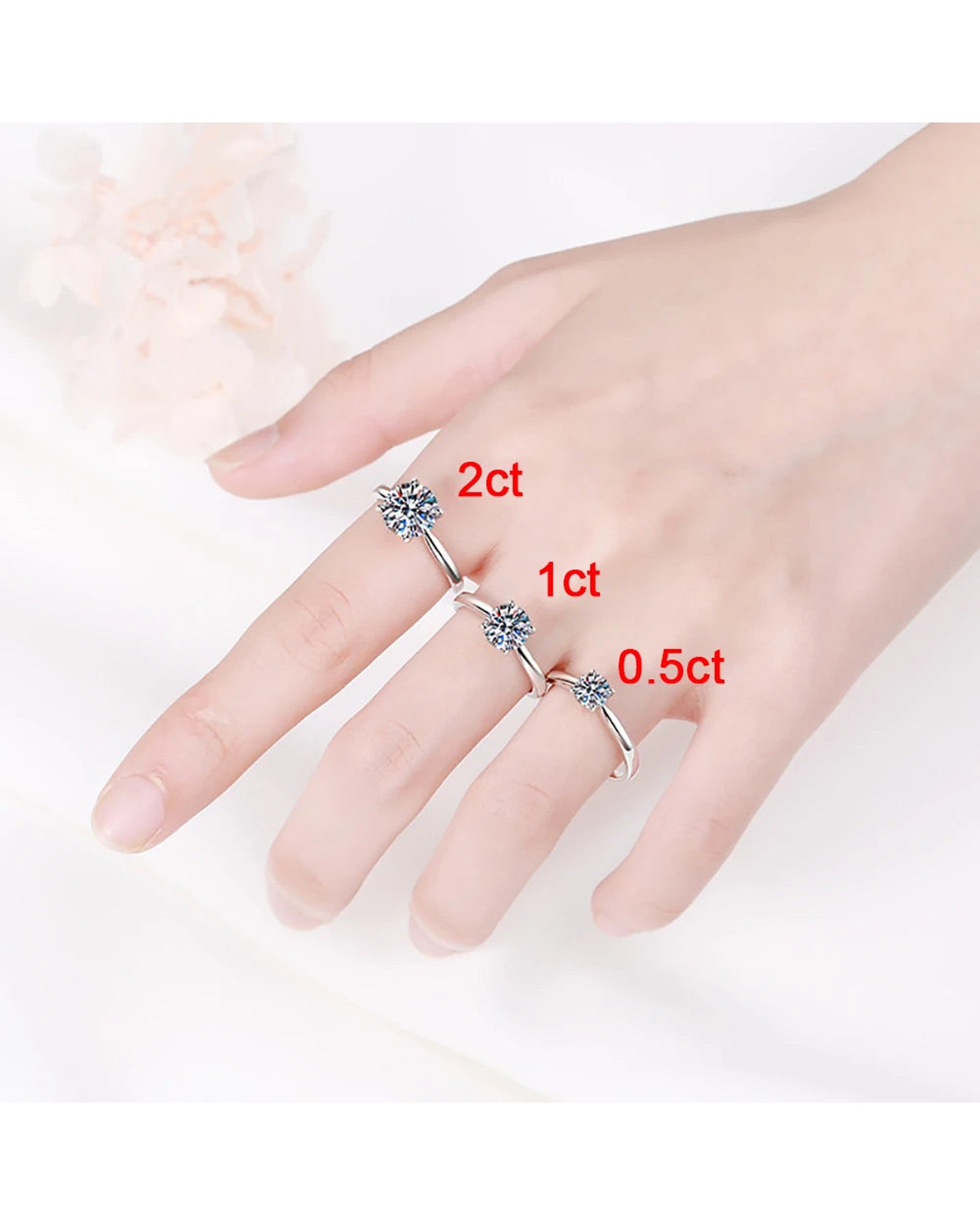 Solstice solitaire ring – close-up view