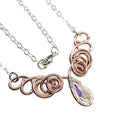 Handcrafted Sculpted Copper and Silver Angel in Flight Necklace