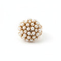 Pearl-Accent Statement Ring – Gold-Tone