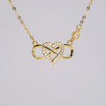 18K Gold Plated Micro Pave Heart Necklace for Women with Infinity Pendant and CZ Stones