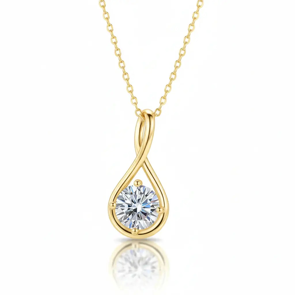 18K Gold Plated Moissanite Classic Pendant Necklace