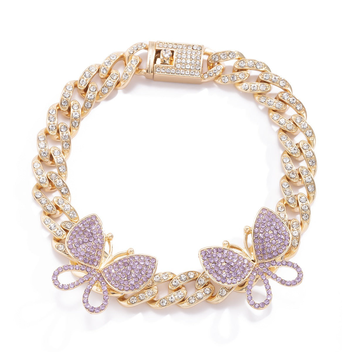 Monarch Cuban-link butterfly statement anklet