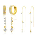 3-Pair Earring Set – Gold-Tone